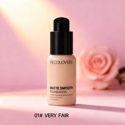 Matte Finish Liquid Foundation - Oil-Control, Waterproof, Full Coverage Concealer for All Skin Tones