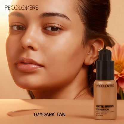 Matte Finish Liquid Foundation - Oil-Control, Waterproof, Full Coverage Concealer for All Skin Tones