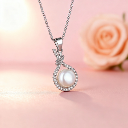 925 Sterling Silver Pearl Pendant Necklace for Women Novel Design Bridal Wedding Accessories Party Gift Hot Trendy Jewelry