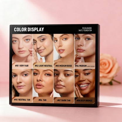 Matte Finish Liquid Foundation - Oil-Control, Waterproof, Full Coverage Concealer for All Skin Tones