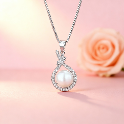 925 Sterling Silver Pearl Pendant Necklace for Women Novel Design Bridal Wedding Accessories Party Gift Hot Trendy Jewelry