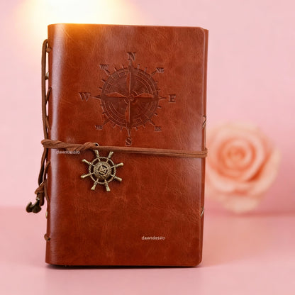 Retro Spiral Notebook Diary Notepad Vintage Pirate Anchors PU Leather Note Book Replaceable Stationery Gift Traveler Journal
