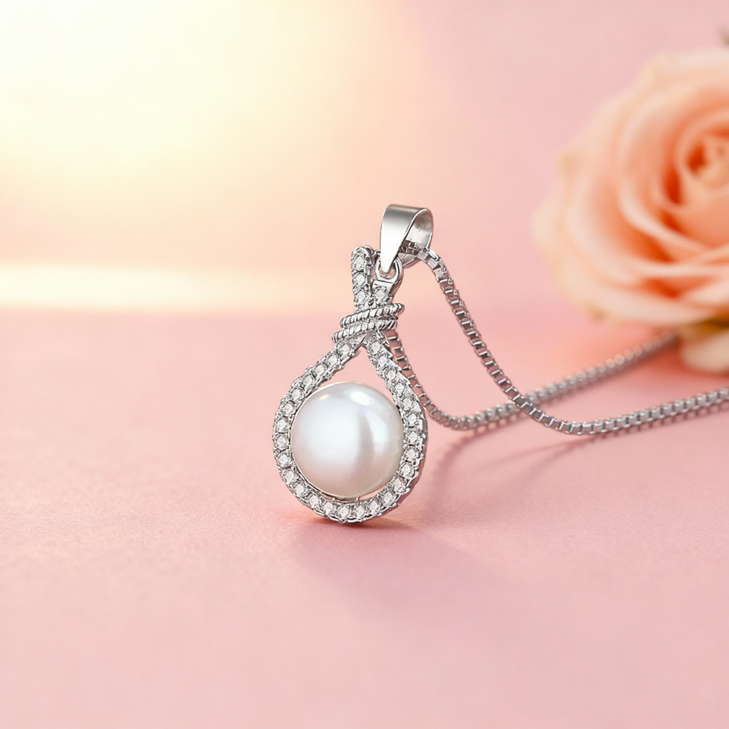 925 Sterling Silver Pearl Pendant Necklace for Women Novel Design Bridal Wedding Accessories Party Gift Hot Trendy Jewelry