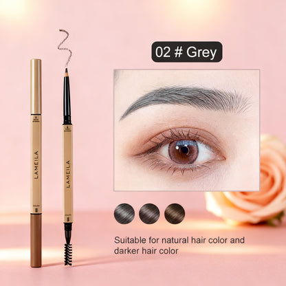 5 Colors with Brush Double Head Eyebrow Pencil Waterproof Smooth Eyebrow Stick Sweatproof Eyebrow Gel Tattoo Pencil Cosmetics