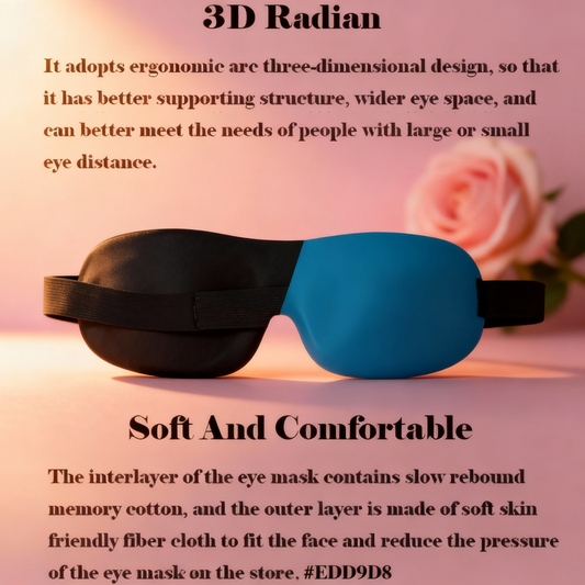 3D Contoured Sleep Mask 100% Light Blocking Eye Mask Ultra-Soft Skin-Friendly Material Breathable Eye Cover for Rest Travel Yoga