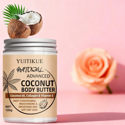 100G Coconut Body Cream - Suitable for Everyone, Firms and Moisturizes the Skin, Locks in Moisture, Leaves the Skin Soft, Refine