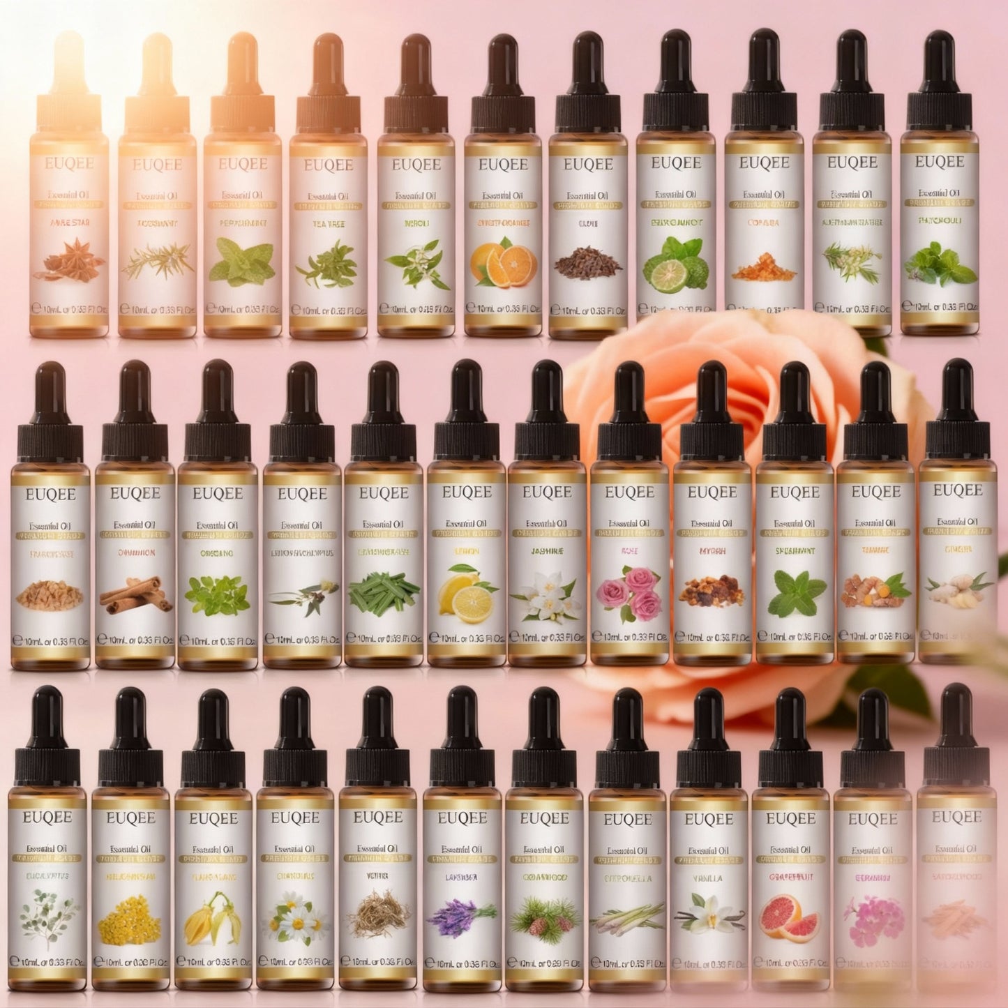 10Ml Pure Essential Oil Peppermint Palo Santo Bergamot Eucalyptus Lavender Cinnamon Cedarwood Aromatherapy Essential Oils