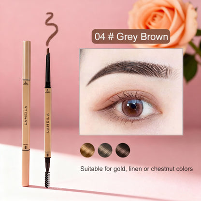 5 Colors with Brush Double Head Eyebrow Pencil Waterproof Smooth Eyebrow Stick Sweatproof Eyebrow Gel Tattoo Pencil Cosmetics