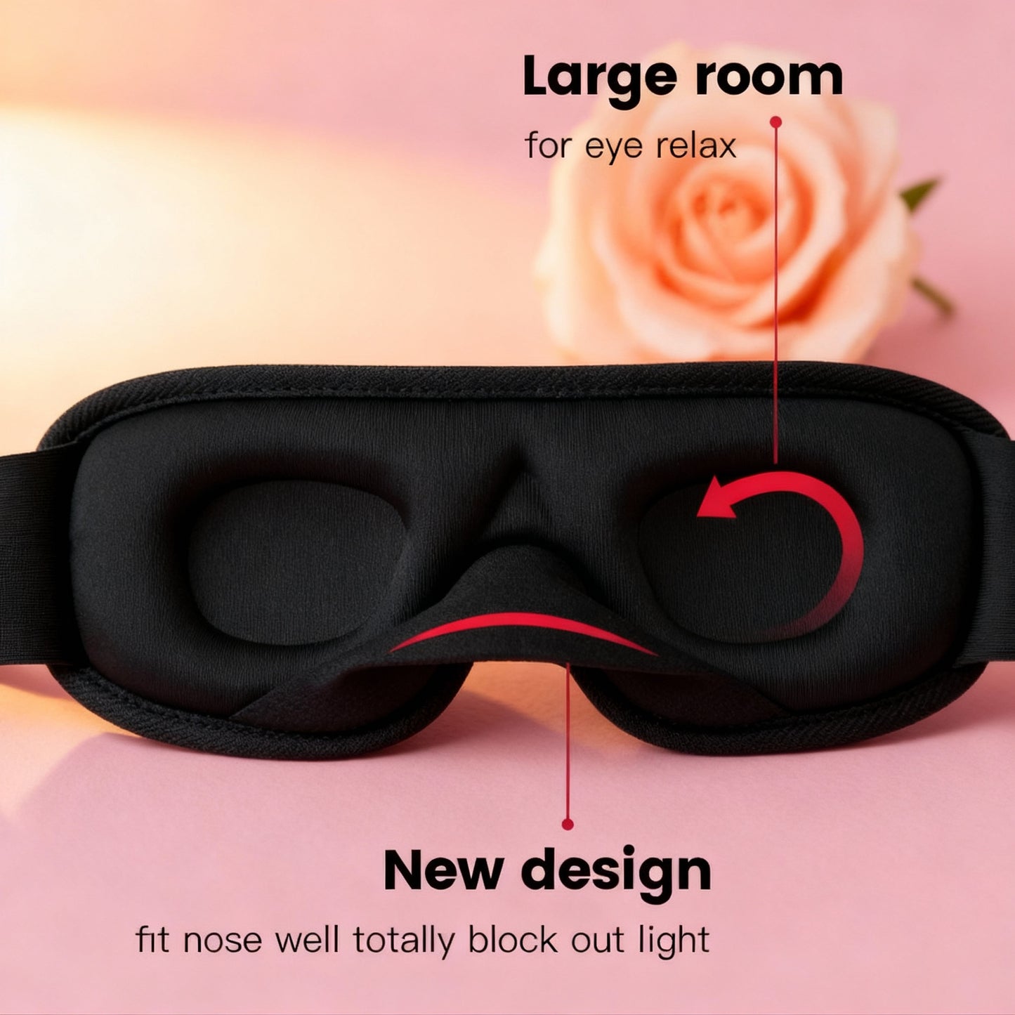 3D Sleeping Mask Block Out Light Soft Padded Sleep Mask for Eyes Slaapmasker Eye Shade Blindfold Sleeping Aid Face Mask Eyepatch