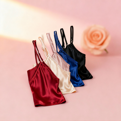 Women's Sexy Silk Satin Night Dress Sleeveless Nighties V-Neck Nightgown Nightdress plus Size Sleepwear Nightwear