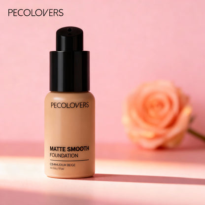 Matte Finish Liquid Foundation - Oil-Control, Waterproof, Full Coverage Concealer for All Skin Tones