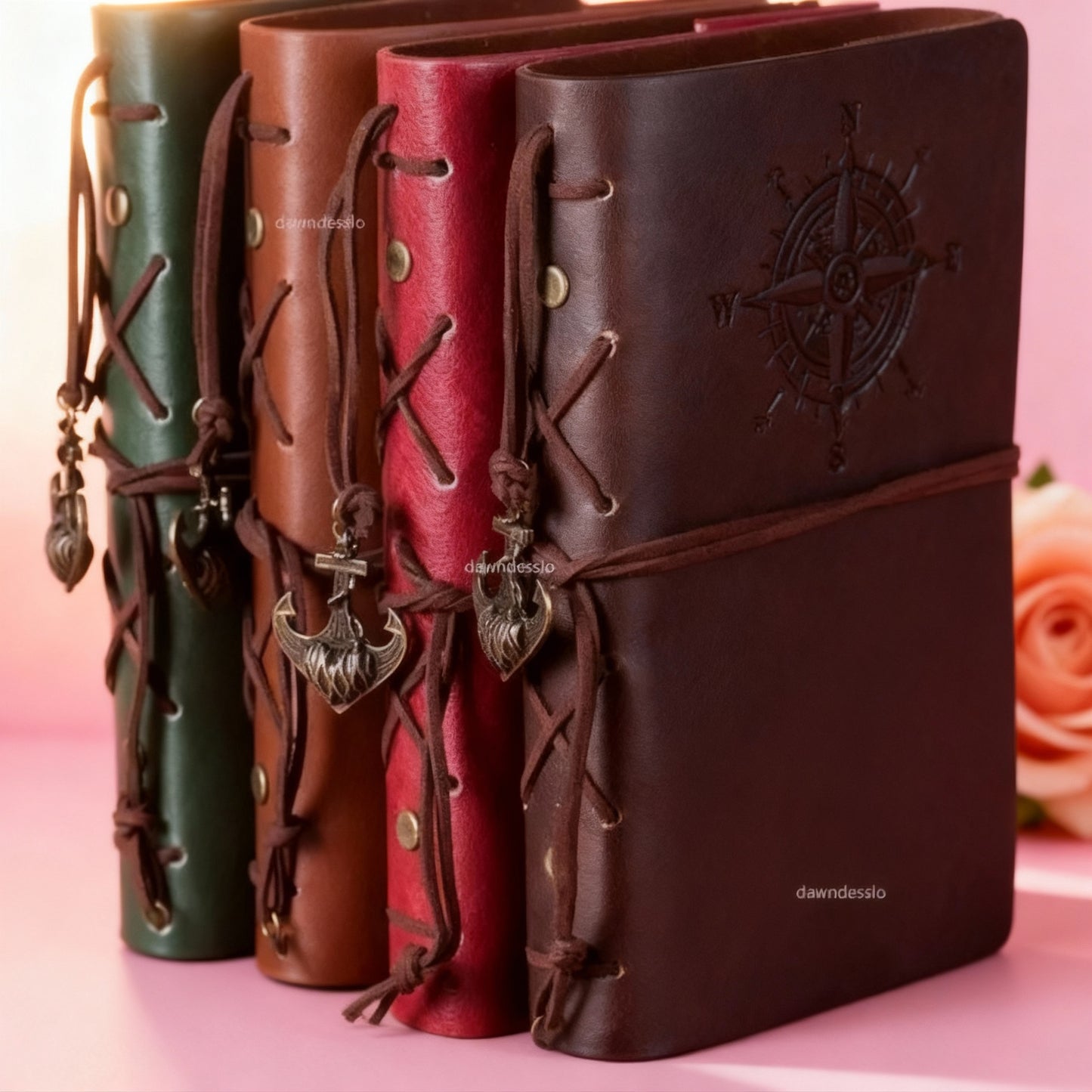 Retro Spiral Notebook Diary Notepad Vintage Pirate Anchors PU Leather Note Book Replaceable Stationery Gift Traveler Journal