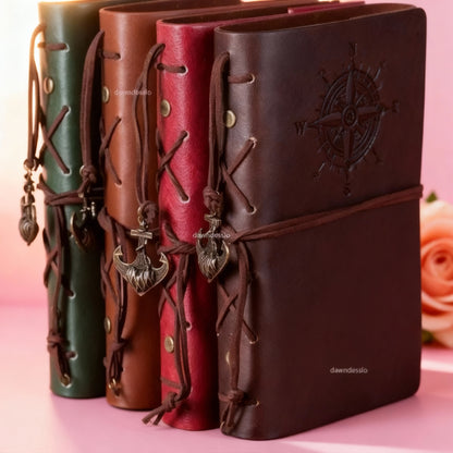 Retro Spiral Notebook Diary Notepad Vintage Pirate Anchors PU Leather Note Book Replaceable Stationery Gift Traveler Journal