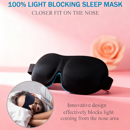 3D Contoured Sleep Mask 100% Light Blocking Eye Mask Ultra-Soft Skin-Friendly Material Breathable Eye Cover for Rest Travel Yoga