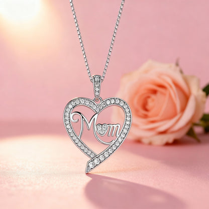 New Mother'S Day Women Necklace Love Green Cubic Zirconia Letter "I You" Exquisite Anniversary Gift Mom Fashion Jewelry