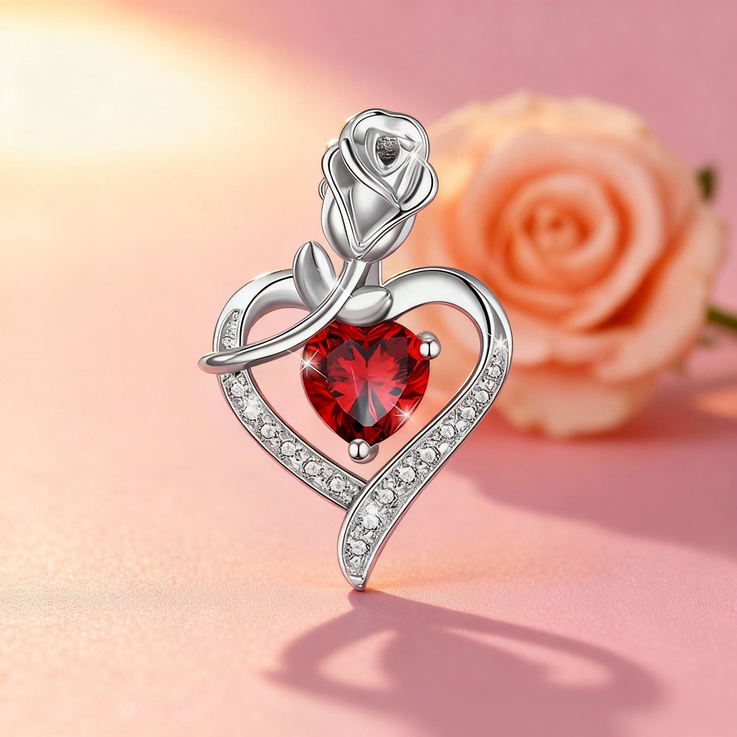 New Mother'S Day Women Necklace Love Green Cubic Zirconia Letter "I You" Exquisite Anniversary Gift Mom Fashion Jewelry