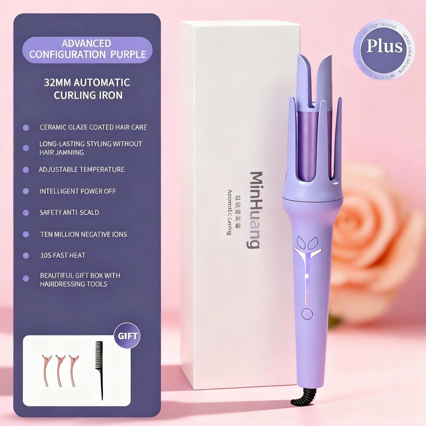 Automatic Curling Iron 32 Mm Big Roll Anion Ceramic Hair Curler 4-Speed Adjustable Fast Heating Fashion Styling Tools