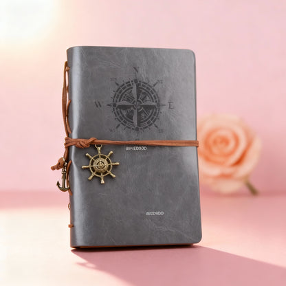 Retro Spiral Notebook Diary Notepad Vintage Pirate Anchors PU Leather Note Book Replaceable Stationery Gift Traveler Journal