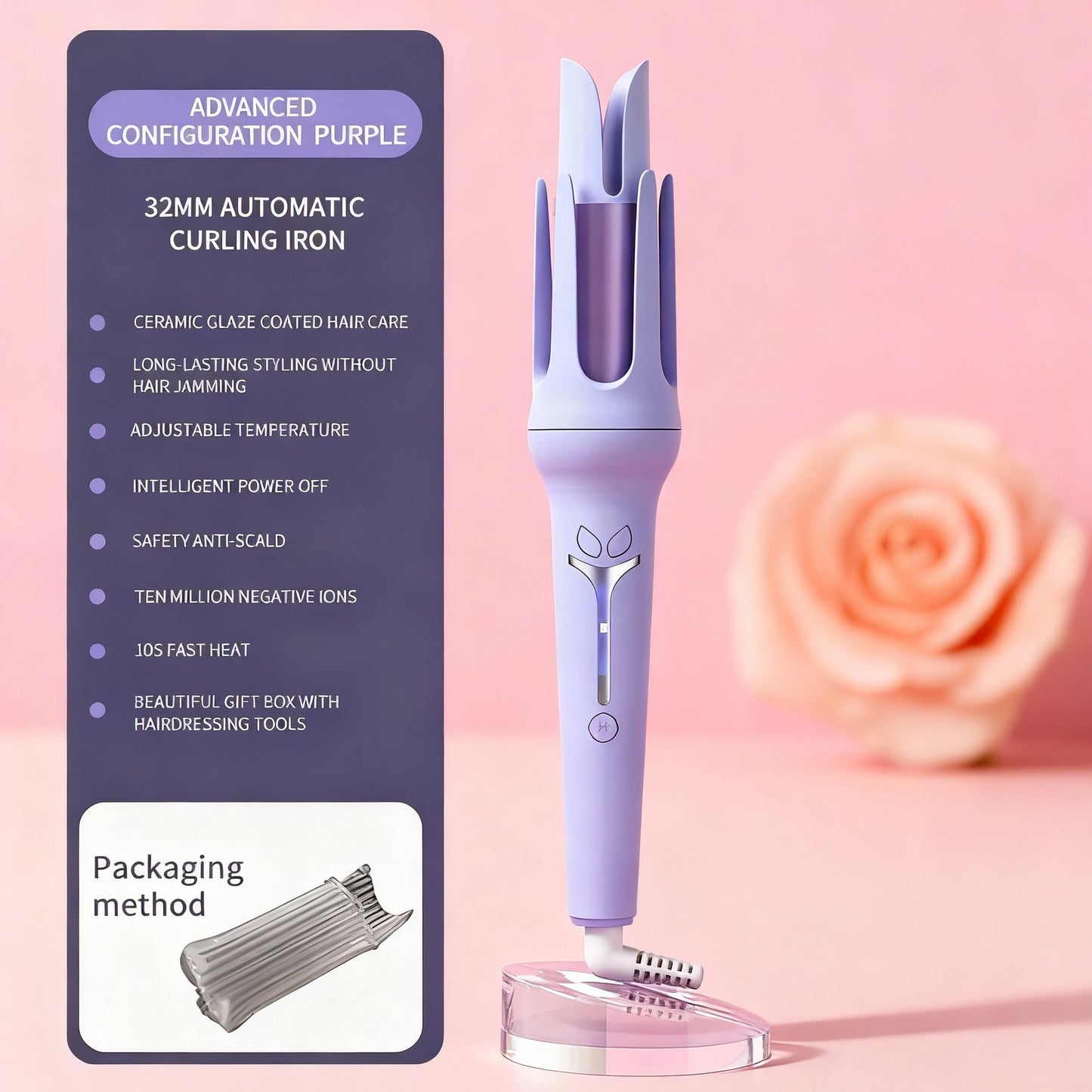 Automatic Curling Iron 32 Mm Big Roll Anion Ceramic Hair Curler 4-Speed Adjustable Fast Heating Fashion Styling Tools