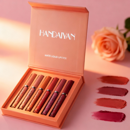 Gift 6Pc/Set Matte Velvet Lip Gloss Waterproof Long-Lasting Liquid Lipstick Cosmetic Beauty Keep 24 Hours Makeup