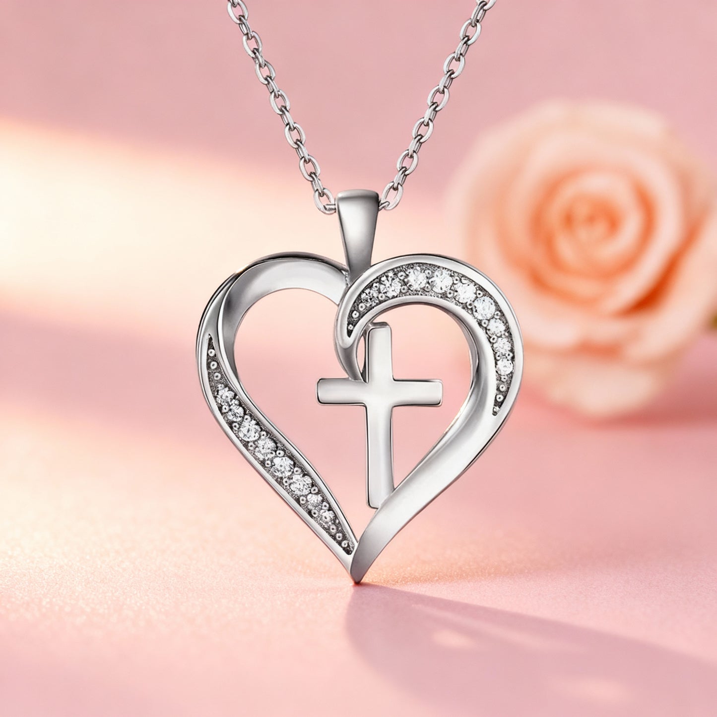 New Mother'S Day Women Necklace Love Green Cubic Zirconia Letter "I You" Exquisite Anniversary Gift Mom Fashion Jewelry