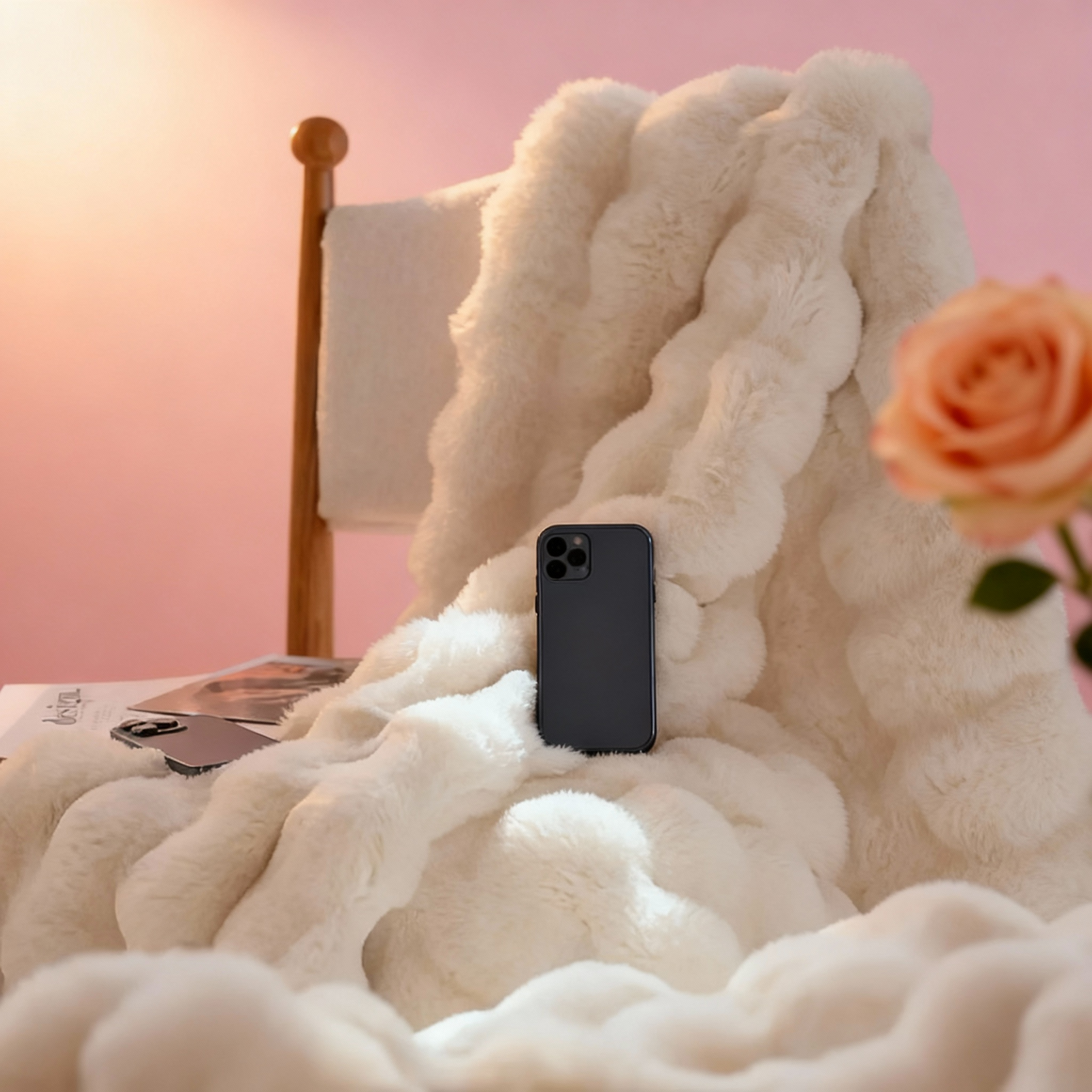 Cozy Faux Rabbit Soft, Warm, 1Pc Cozy Faux Rabbit Fleece Blanket | Throw for Bedroom, Guest Room, Living Room, Student Dormito