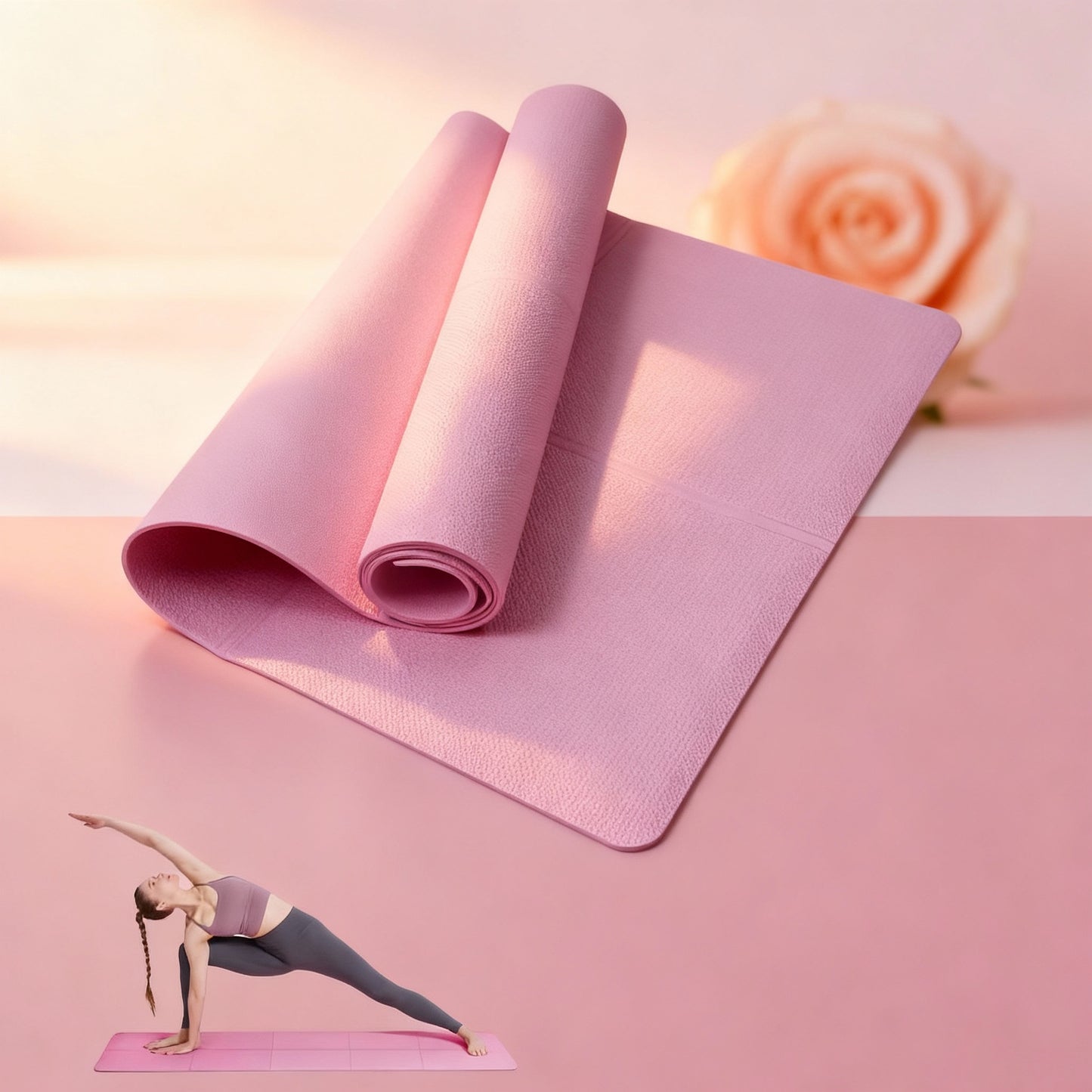 Yoga Mat Pilates Fitness Mat 3/4/6Mm Thickness Non Slip Yoga Cushion Travel Fitness Exercise Pad for Women Home Gym Floor Workout