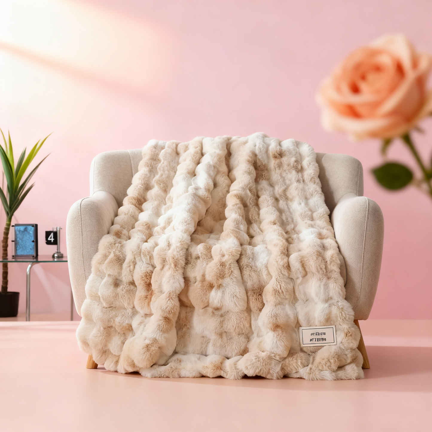 Cozy Faux Rabbit Soft, Warm, 1Pc Cozy Faux Rabbit Fleece Blanket | Throw for Bedroom, Guest Room, Living Room, Student Dormito