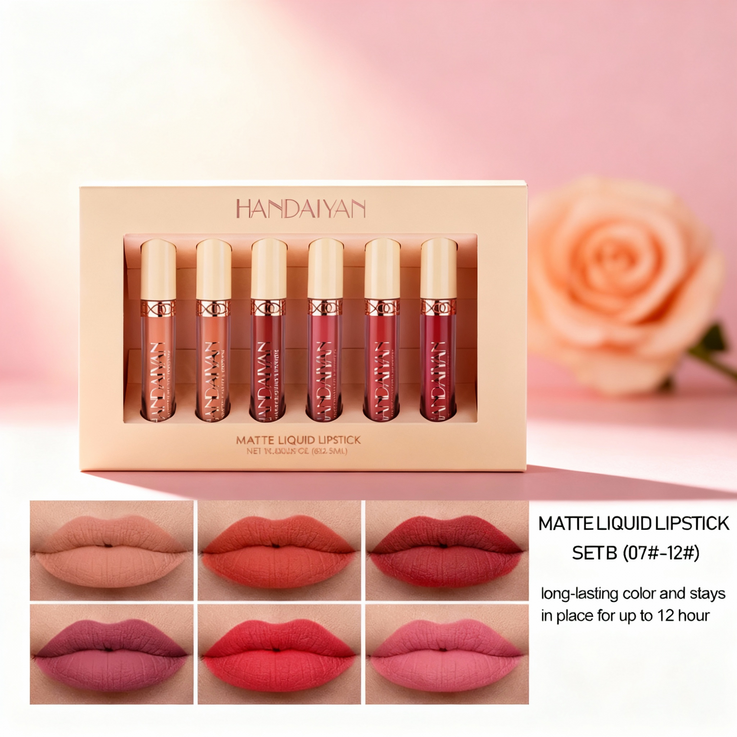 Gift 6Pc/Set Matte Velvet Lip Gloss Waterproof Long-Lasting Liquid Lipstick Cosmetic Beauty Keep 24 Hours Makeup