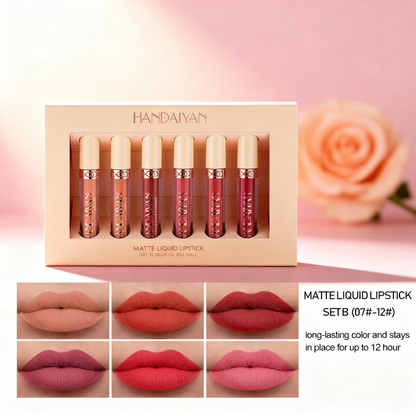 Gift 6Pc/Set Matte Velvet Lip Gloss Waterproof Long-Lasting Liquid Lipstick Cosmetic Beauty Keep 24 Hours Makeup