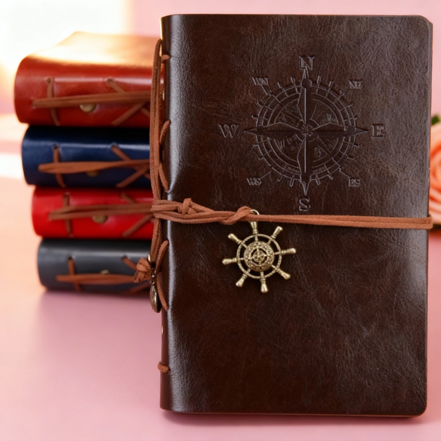 Retro Spiral Notebook Diary Notepad Vintage Pirate Anchors PU Leather Note Book Replaceable Stationery Gift Traveler Journal