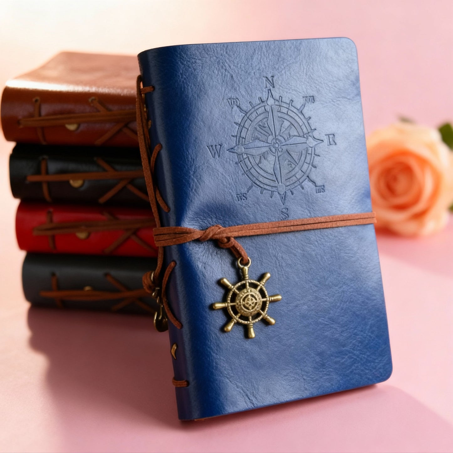Retro Spiral Notebook Diary Notepad Vintage Pirate Anchors PU Leather Note Book Replaceable Stationery Gift Traveler Journal