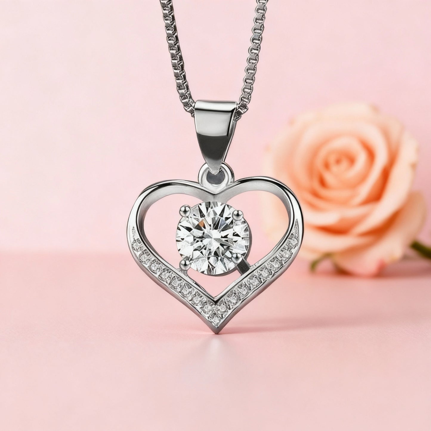 New Mother'S Day Women Necklace Love Green Cubic Zirconia Letter "I You" Exquisite Anniversary Gift Mom Fashion Jewelry