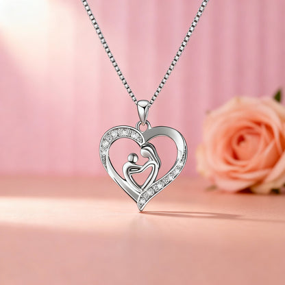 New Mother'S Day Women Necklace Love Green Cubic Zirconia Letter "I You" Exquisite Anniversary Gift Mom Fashion Jewelry