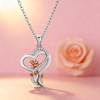 New Mother'S Day Women Necklace Love Green Cubic Zirconia Letter "I You" Exquisite Anniversary Gift Mom Fashion Jewelry