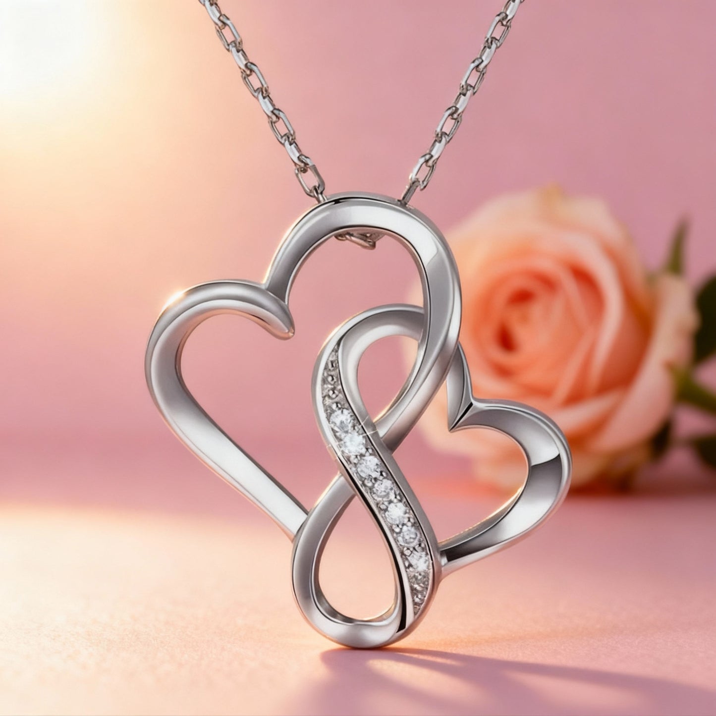 New Mother'S Day Women Necklace Love Green Cubic Zirconia Letter "I You" Exquisite Anniversary Gift Mom Fashion Jewelry