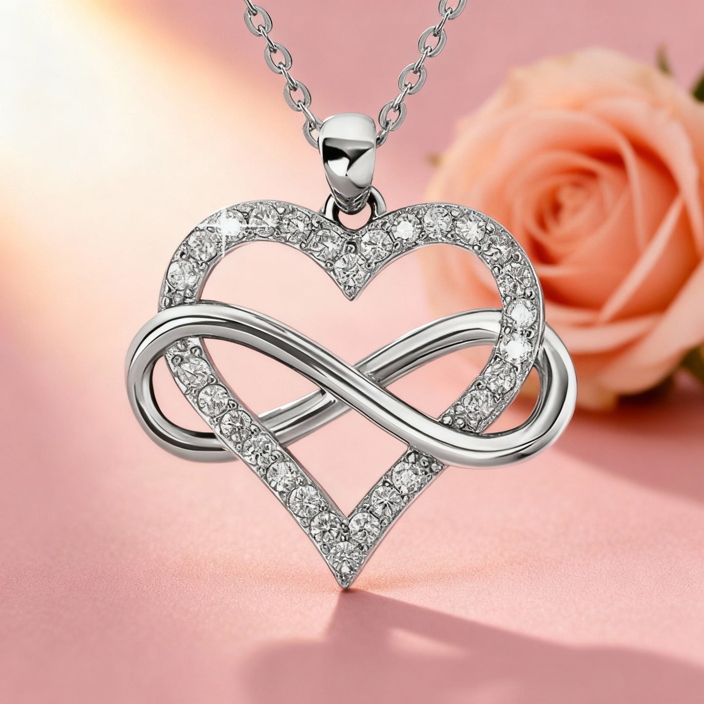 New Mother'S Day Women Necklace Love Green Cubic Zirconia Letter "I You" Exquisite Anniversary Gift Mom Fashion Jewelry