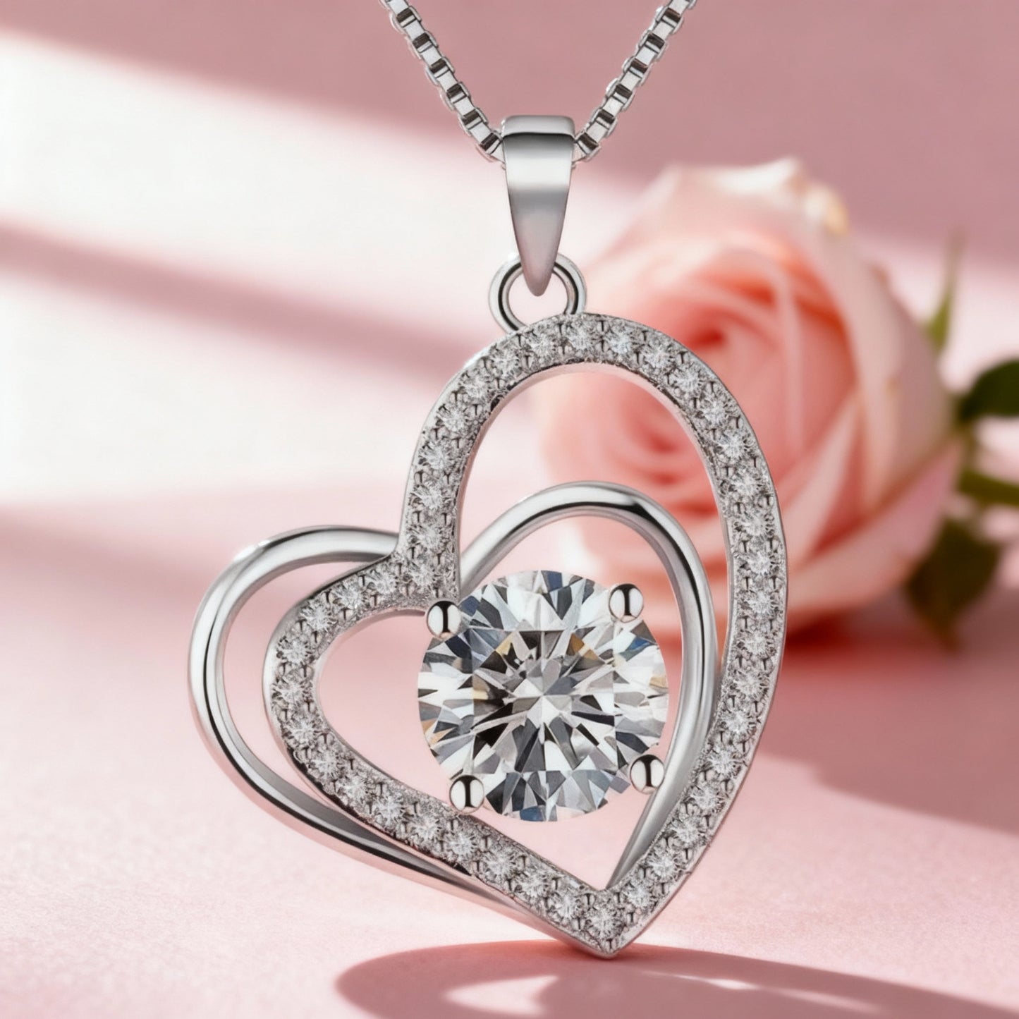 New Mother'S Day Women Necklace Love Green Cubic Zirconia Letter "I You" Exquisite Anniversary Gift Mom Fashion Jewelry