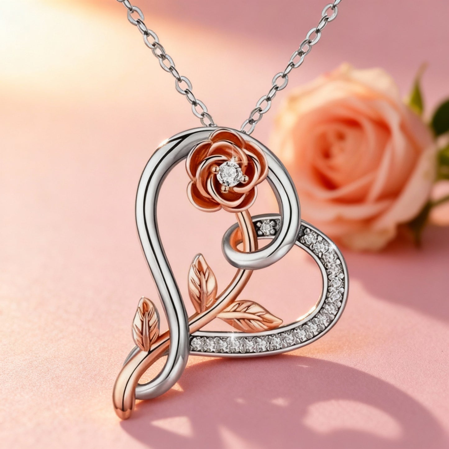 New Mother'S Day Women Necklace Love Green Cubic Zirconia Letter "I You" Exquisite Anniversary Gift Mom Fashion Jewelry
