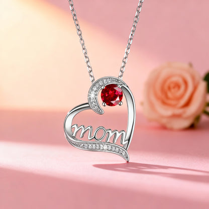 New Mother'S Day Women Necklace Love Green Cubic Zirconia Letter "I You" Exquisite Anniversary Gift Mom Fashion Jewelry